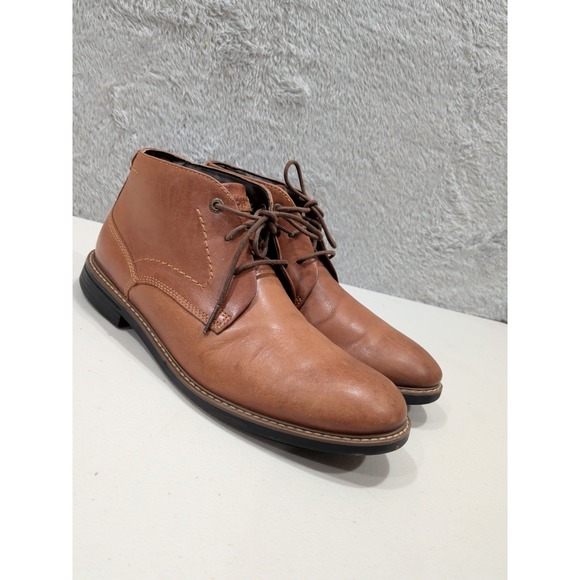 ROCKPORT CLASSIC BREAK MEN\'S SIZE 8.5 BROWN LEATHER CHUKKA BOOTS LACE UP SHOES main image 7